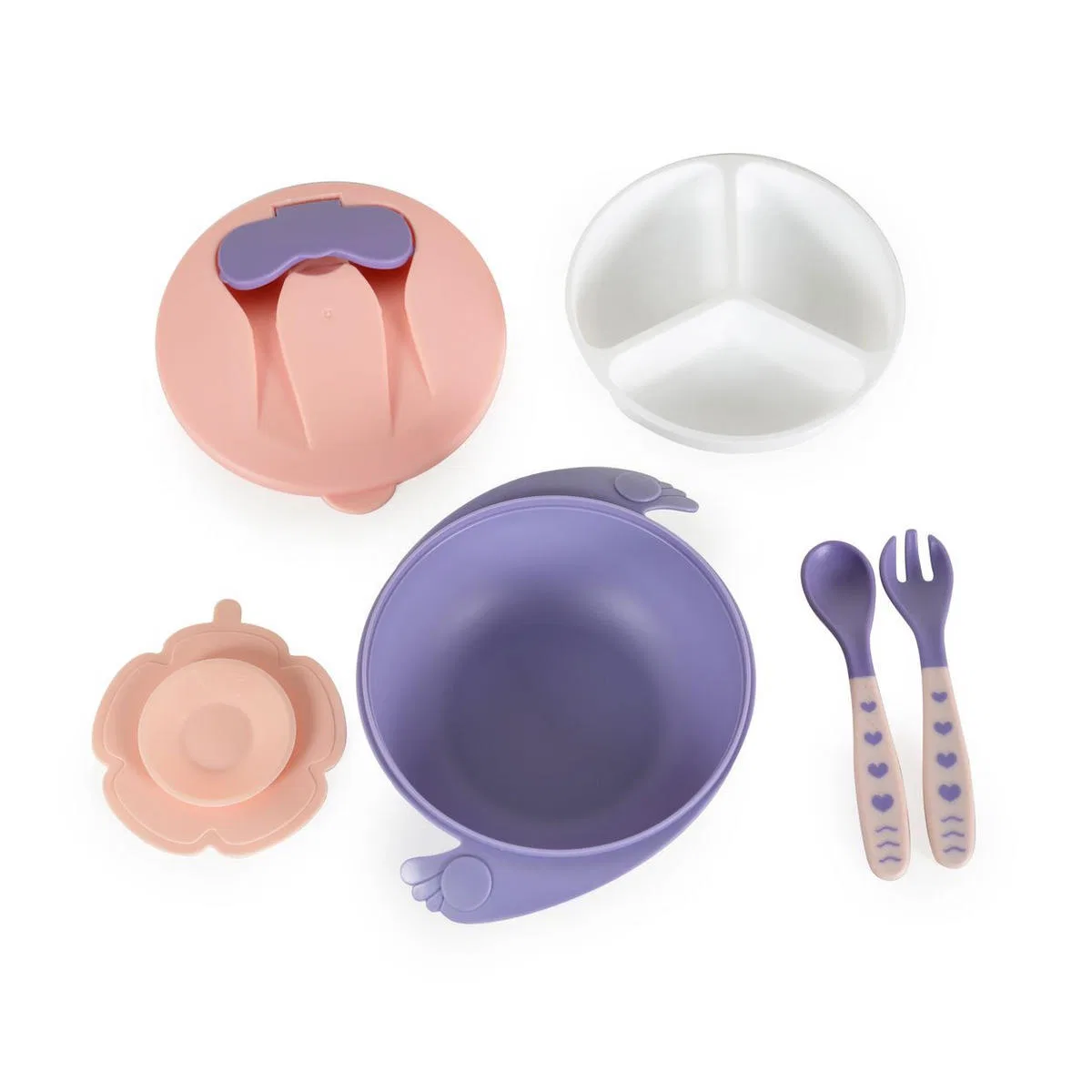 Детский набор посуды Cangaroo Jelly F1730, розовый, 300 мл, с крышкой и ручками, для путешествий