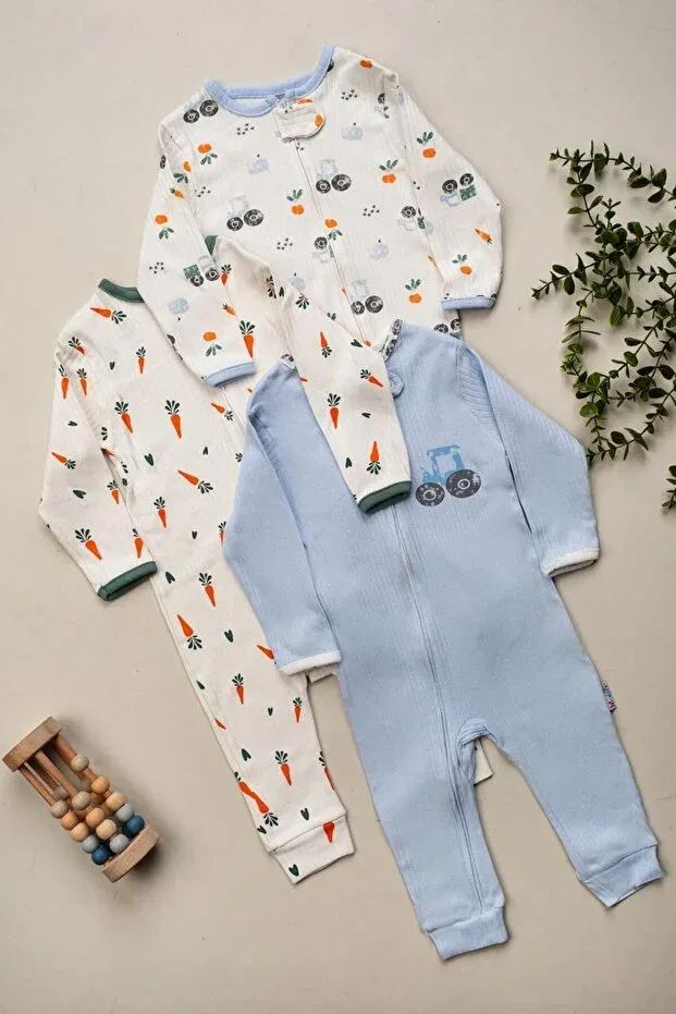 Детский комбинезон для малышей хлопковый комплект из 3 предметов Enia Baby, Multicolor