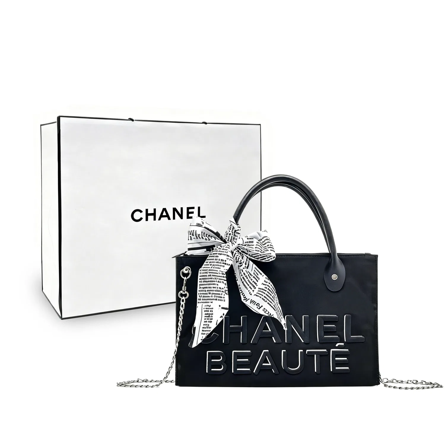 Женская косметичка-органайзер с вышивкой New Dream Paris, CHANEL, Черный