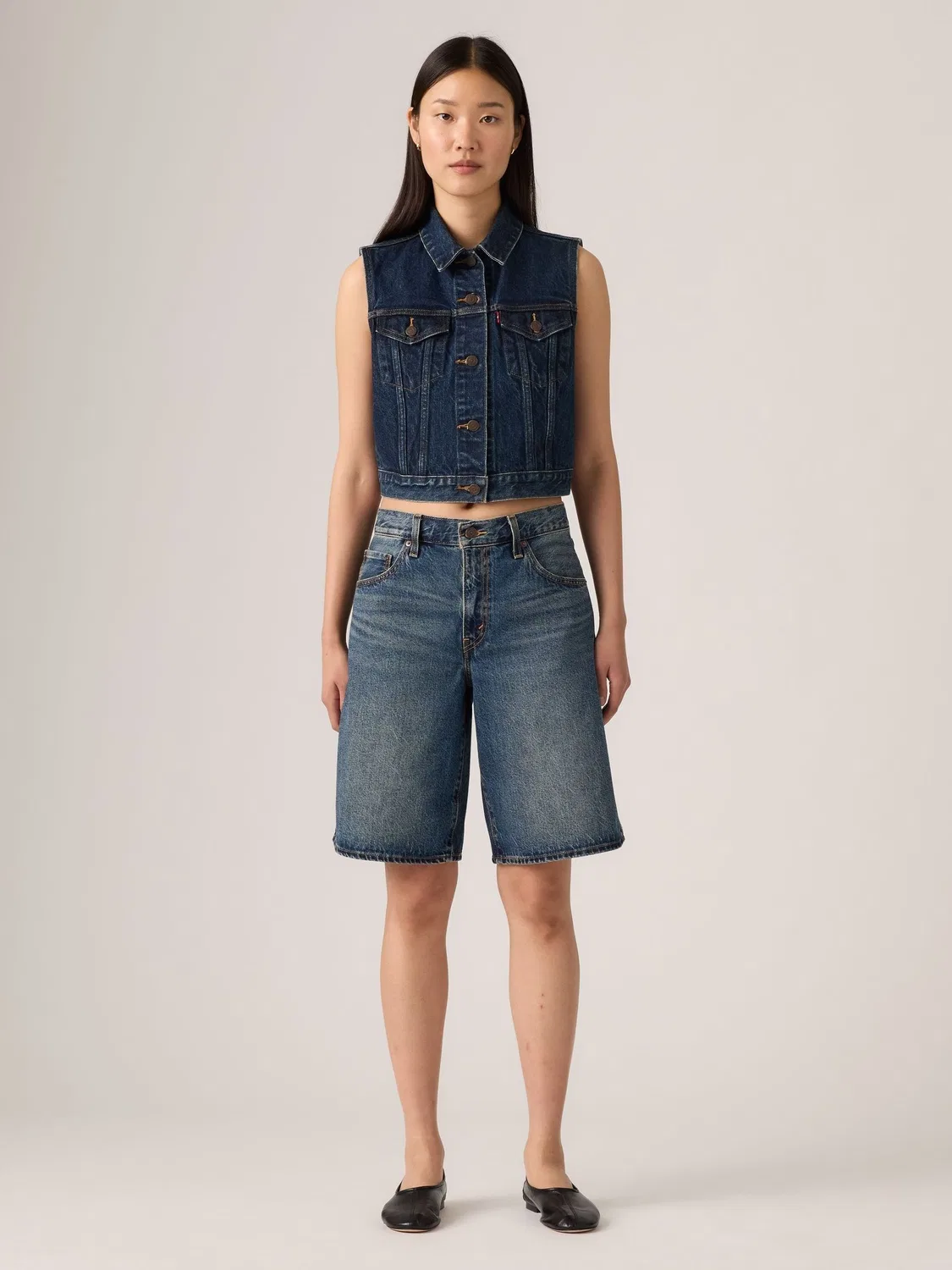 Шорты джинсовые свободные Levi's Hinged Heart Blue — фото 2