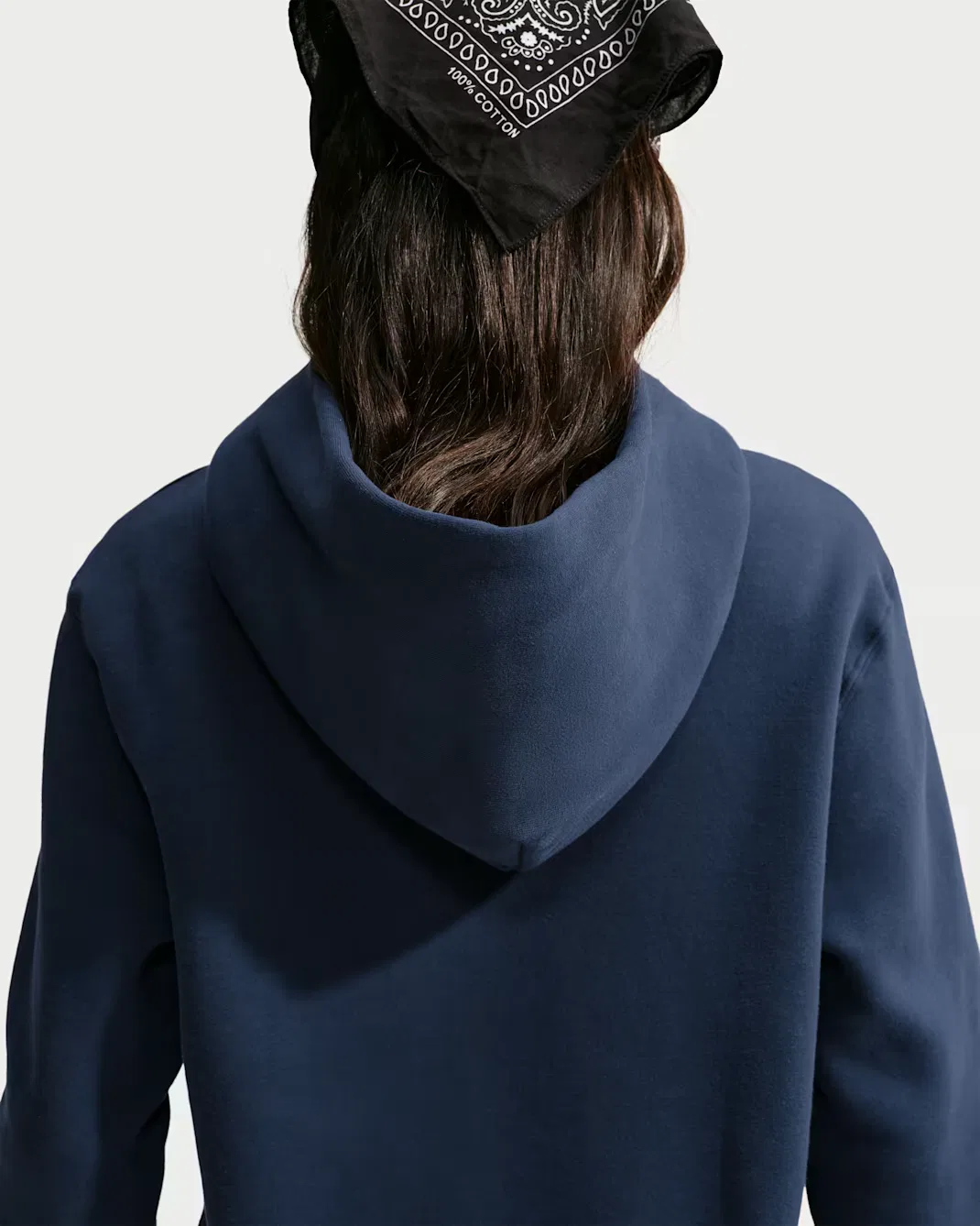 Женская толстовка с капюшоном Nike Studio Fleece Medium Weight, Midnight Navy/Sail — фото 2