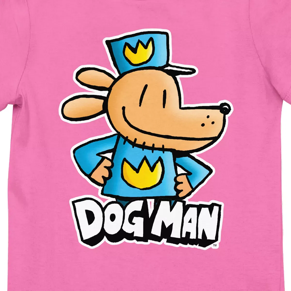 Детская футболка с коротким рукавом с принтом Dog Man, Цвет Pink — фото 2