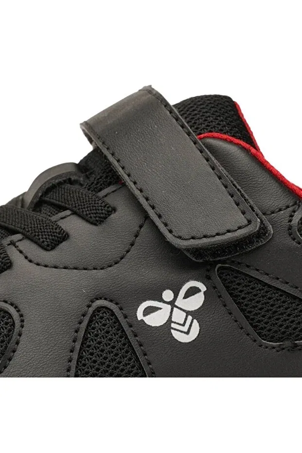 Детские кроссовки для девочек на шнуровке Hummel, Black/Red — фото 3
