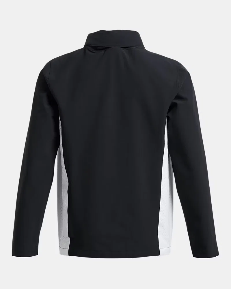 Куртка на молнии спортивная водоотталкивающая UA Rival Stretch Woven UnderArmour, Black/White — фото 2