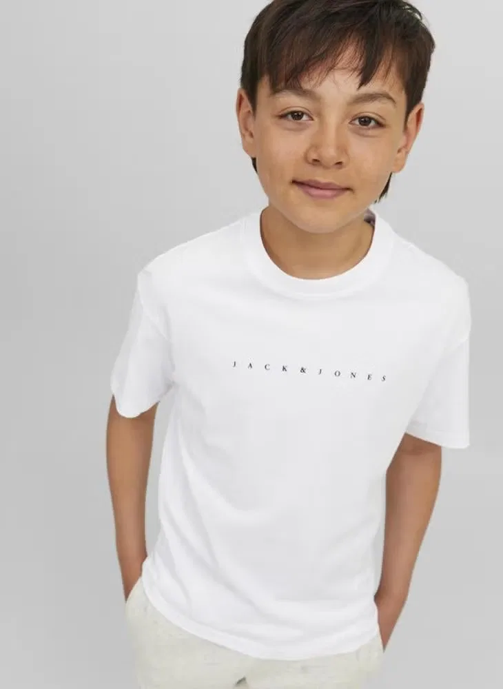 Футболка с коротким рукавом свободного кроя Jack & Jones Junior, белый — фото 3