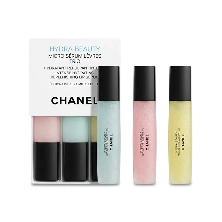 Набор увлажняющих липосерумов для губ 11мл×3, Camellia, CHANEL, Black