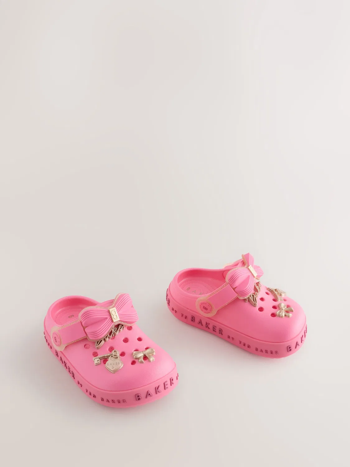 Босоножки-клоги с бантом Baker by Ted Baker для девочек, розовый — фото 2