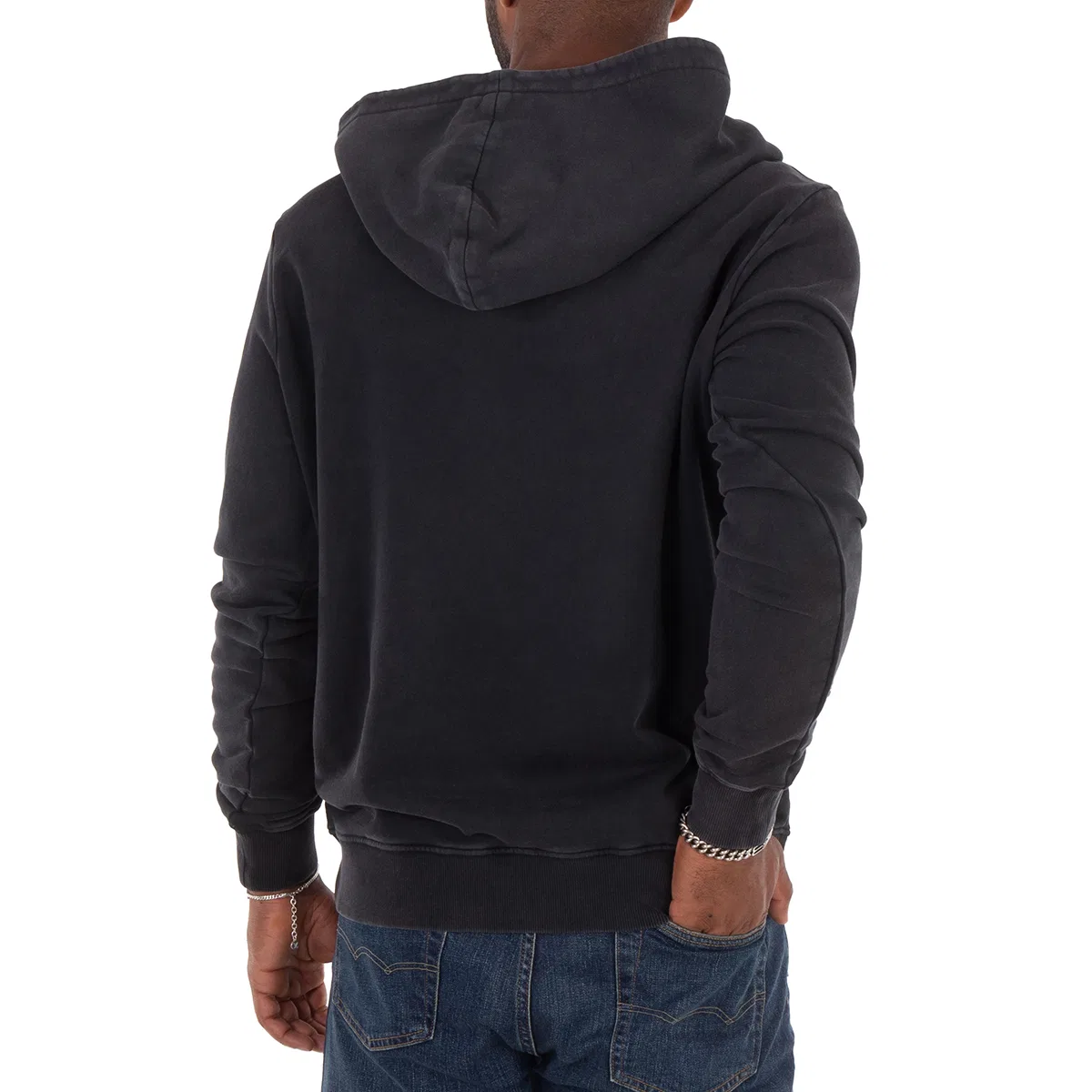 Худи с V-образным вырезом V-Neck Cotton Hoodie Balmain, Gris/Gris — фото 4