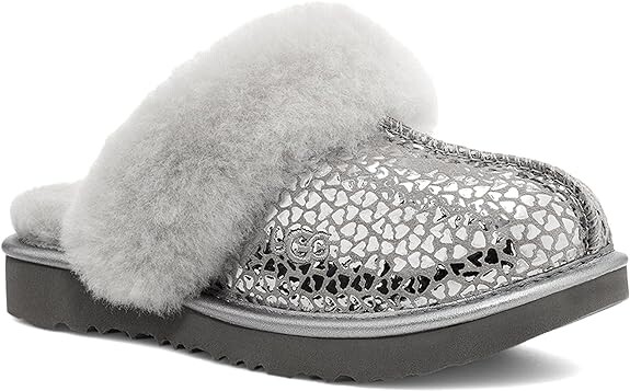 Детские тапочки UGG унисекс K Cozy Ii Gel Hearts, серебряный — фото 4