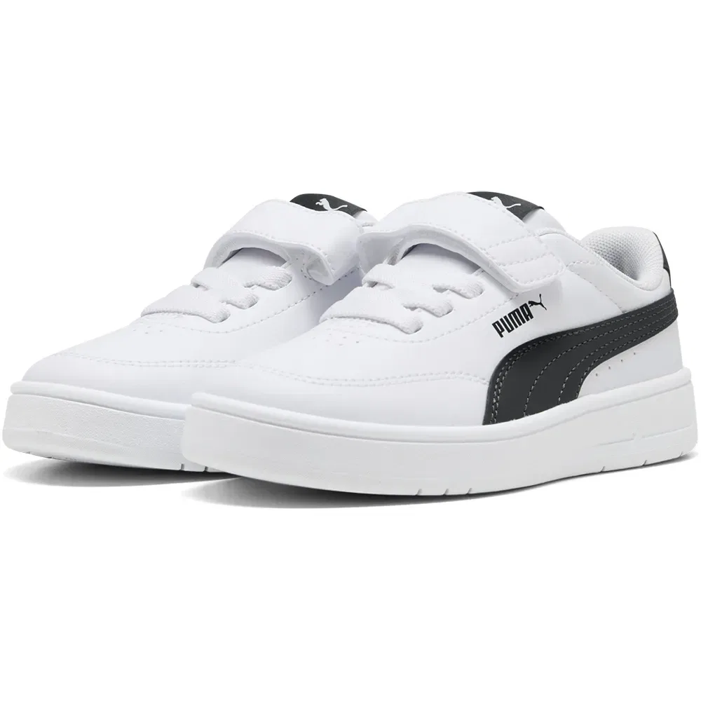 Детские кроссовки для девочек из искусственной кожи Court Classic Clean AC+ PS Puma, White — фото 2