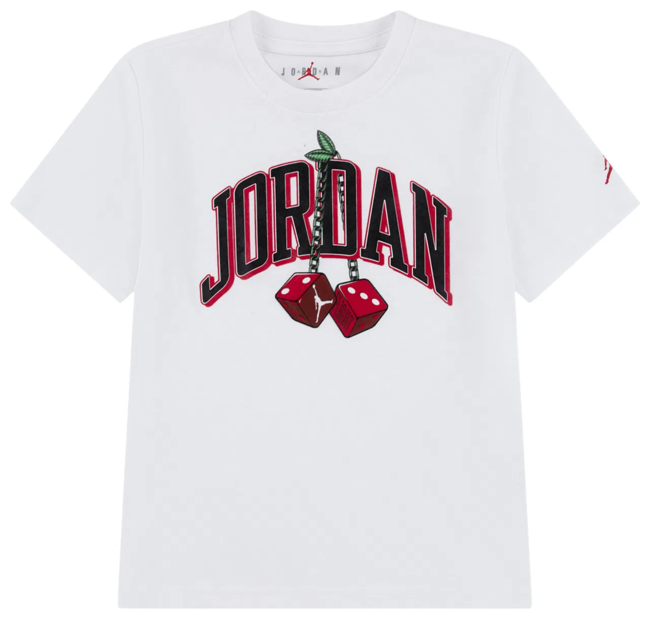 Футболка для мальчиков AJ13 Cherry Dice Jordan, белый/красный