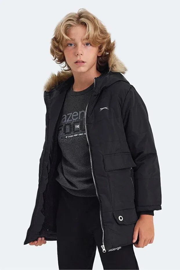 Детское пальто для девочек водонепроницаемое Slazenger, Black-Cool — фото 3