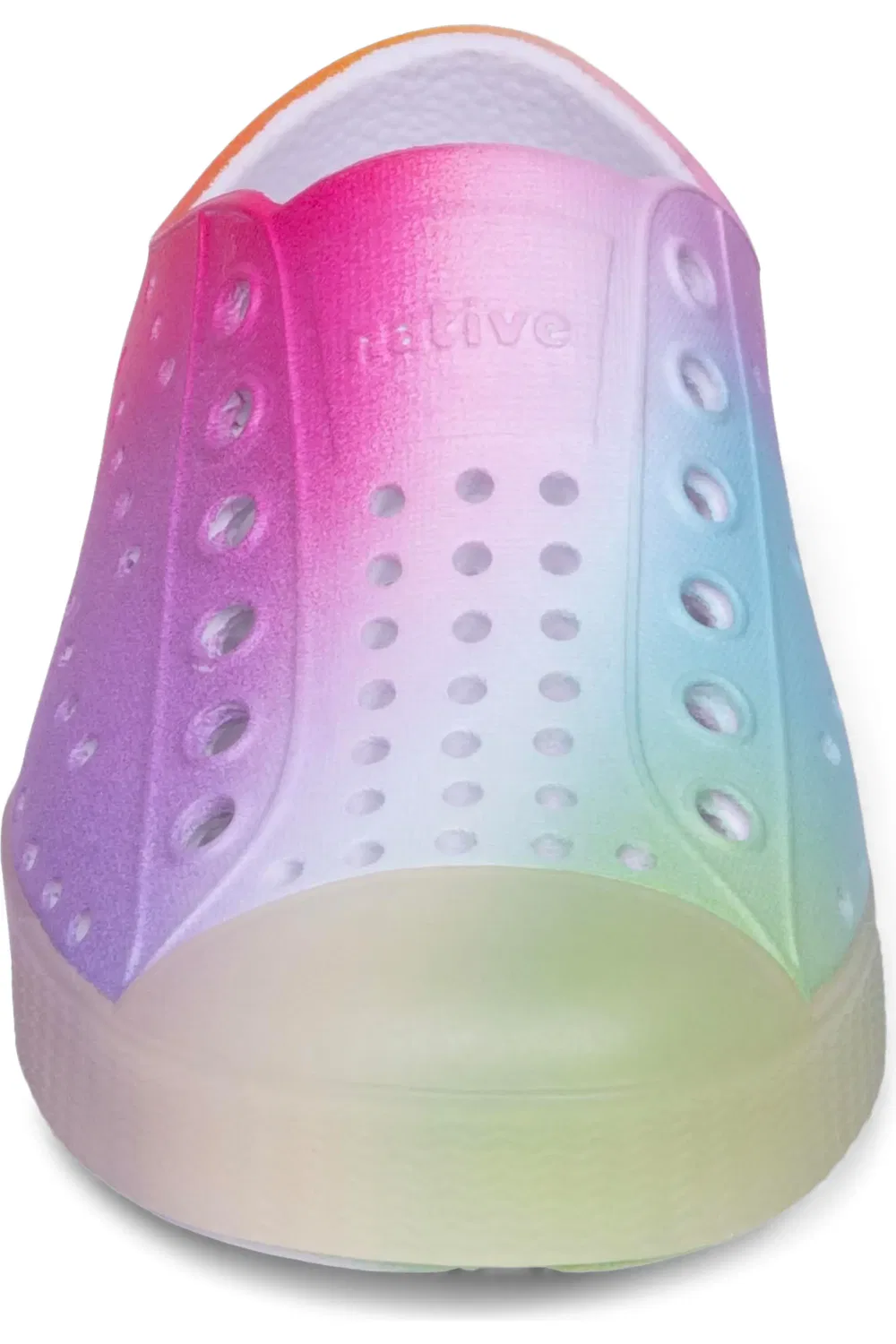 Детские кеды водонепроницаемые slip-on Jefferson Native Shoes, White/Rainbow Spray — фото 4
