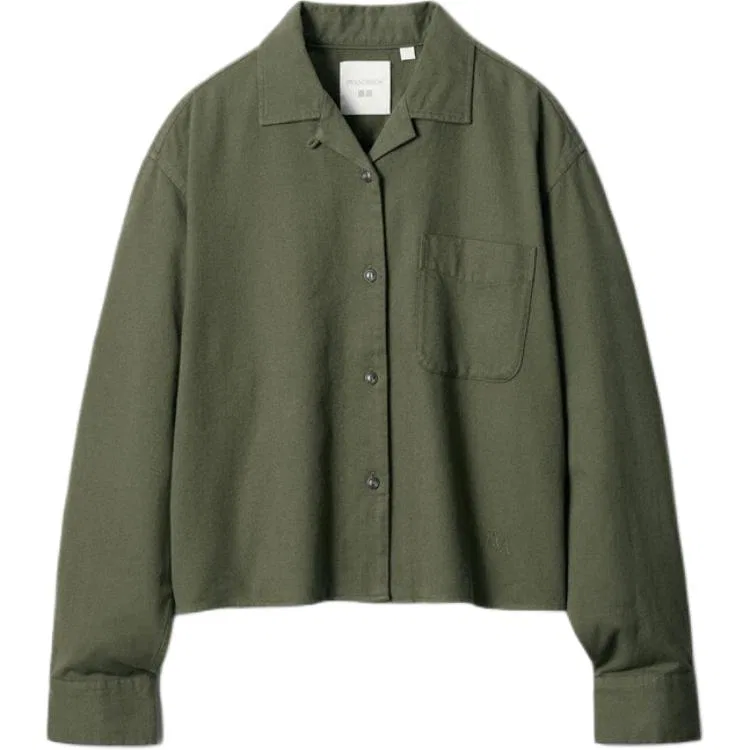 Женская рубашка с лацканами Olive JWANDERSON, UNIQLO, Olive