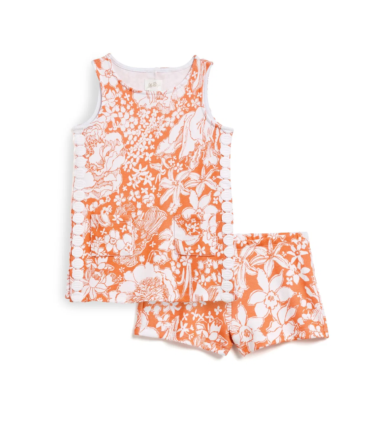 Вязаный комплект Mini Romey (для малышей/детей постарше) Lilly Pulitzer Kids, Sunset Orange Budding Romance