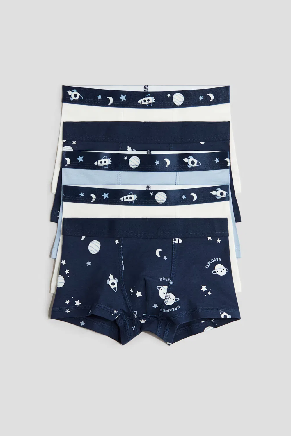 5 хлопковых трусов в упаковке H&M, Marineblau/Weltall