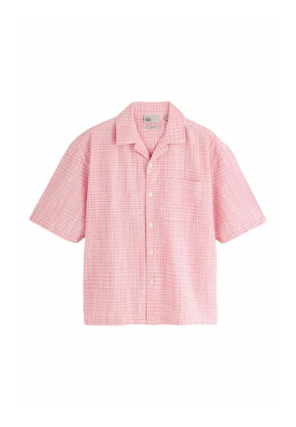 Рубашка с коротким рукавом, клетчатая, Regular fit - check short sleeve shirt, Next, Pink Micro, розовый — фото 3