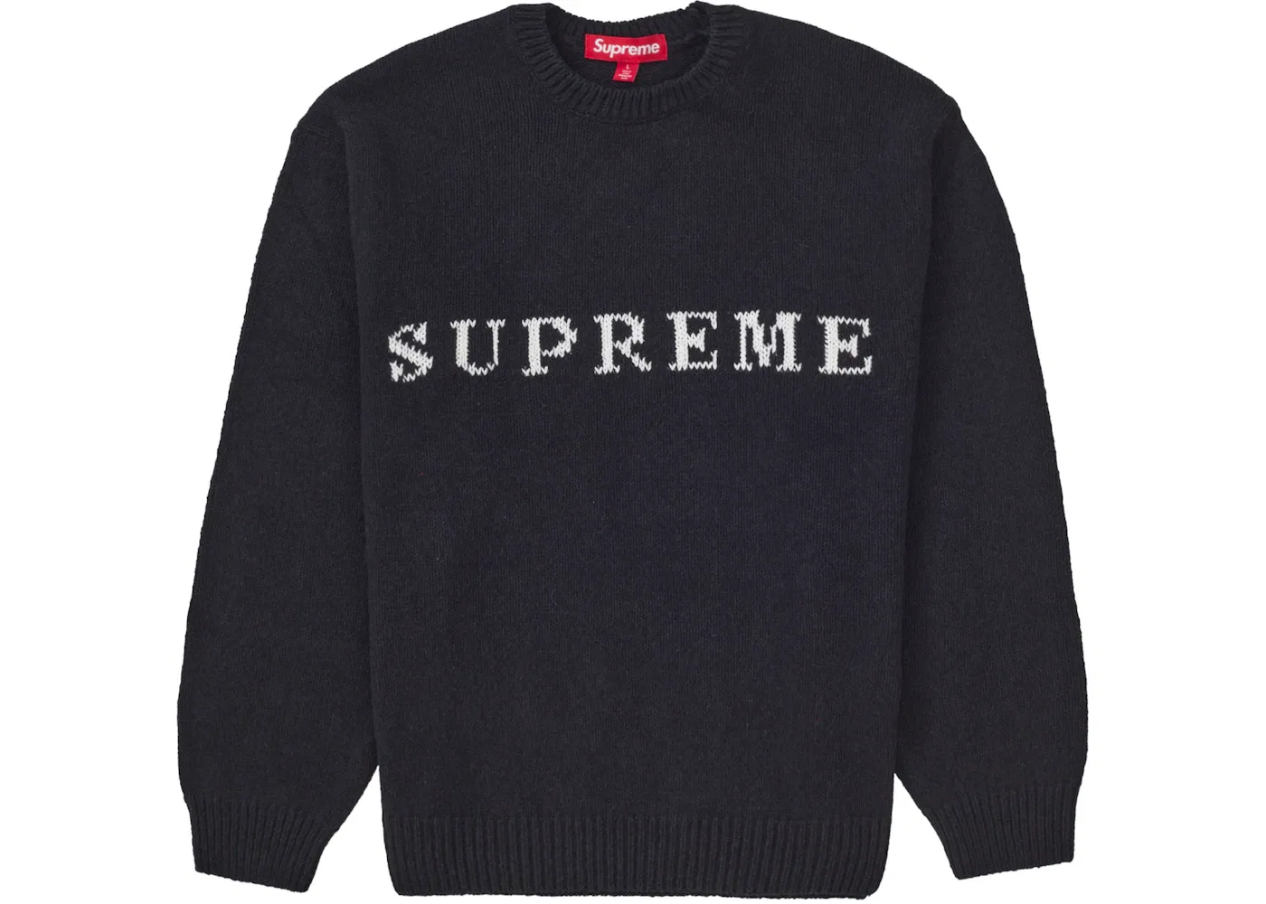 Мужской свитер с контрастным логотипом Supreme, Black
