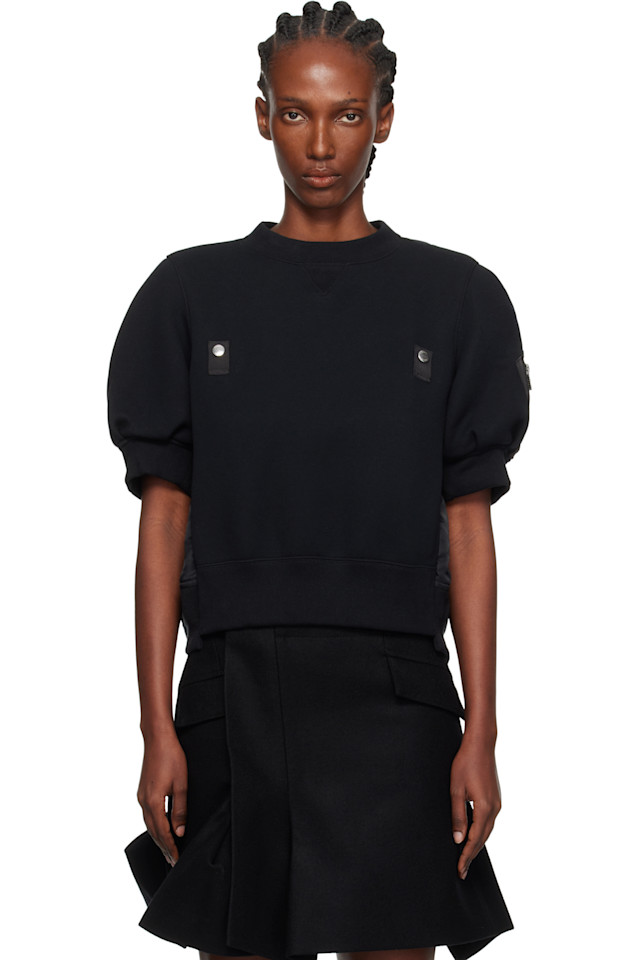 

Толстовка из нейлоновой саржи и губки Sacai, черный