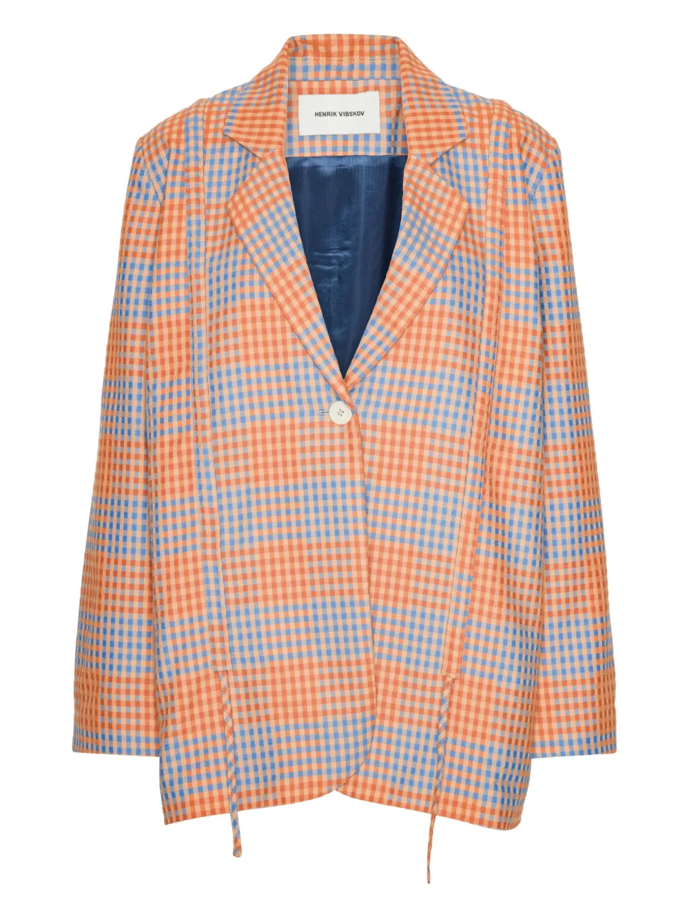 

Пиджак в клетку на одной пуговице Henrik Vibskov, оранжевый