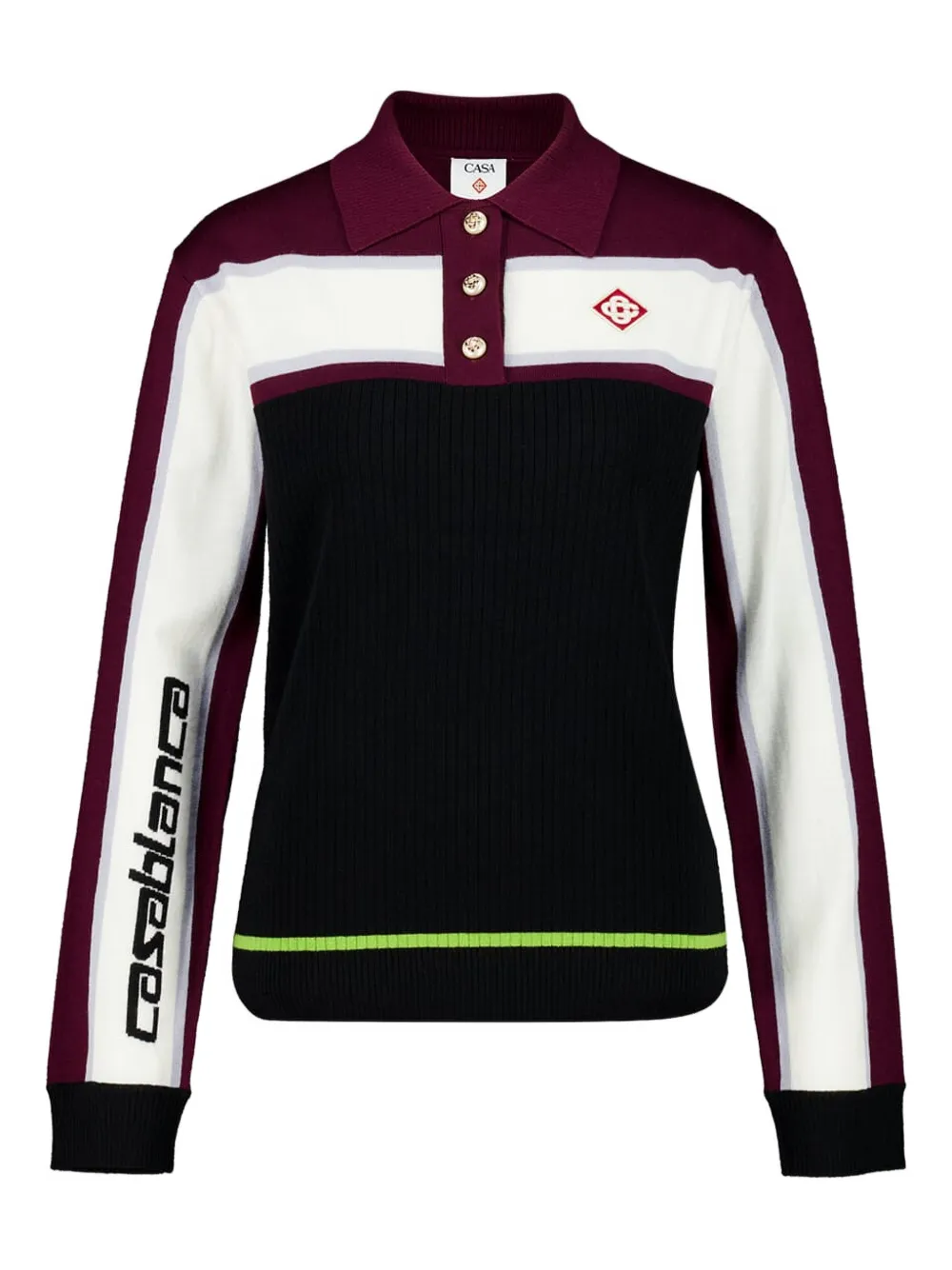 

Шерстяная рубашка поло в полоску Casablanca, черный