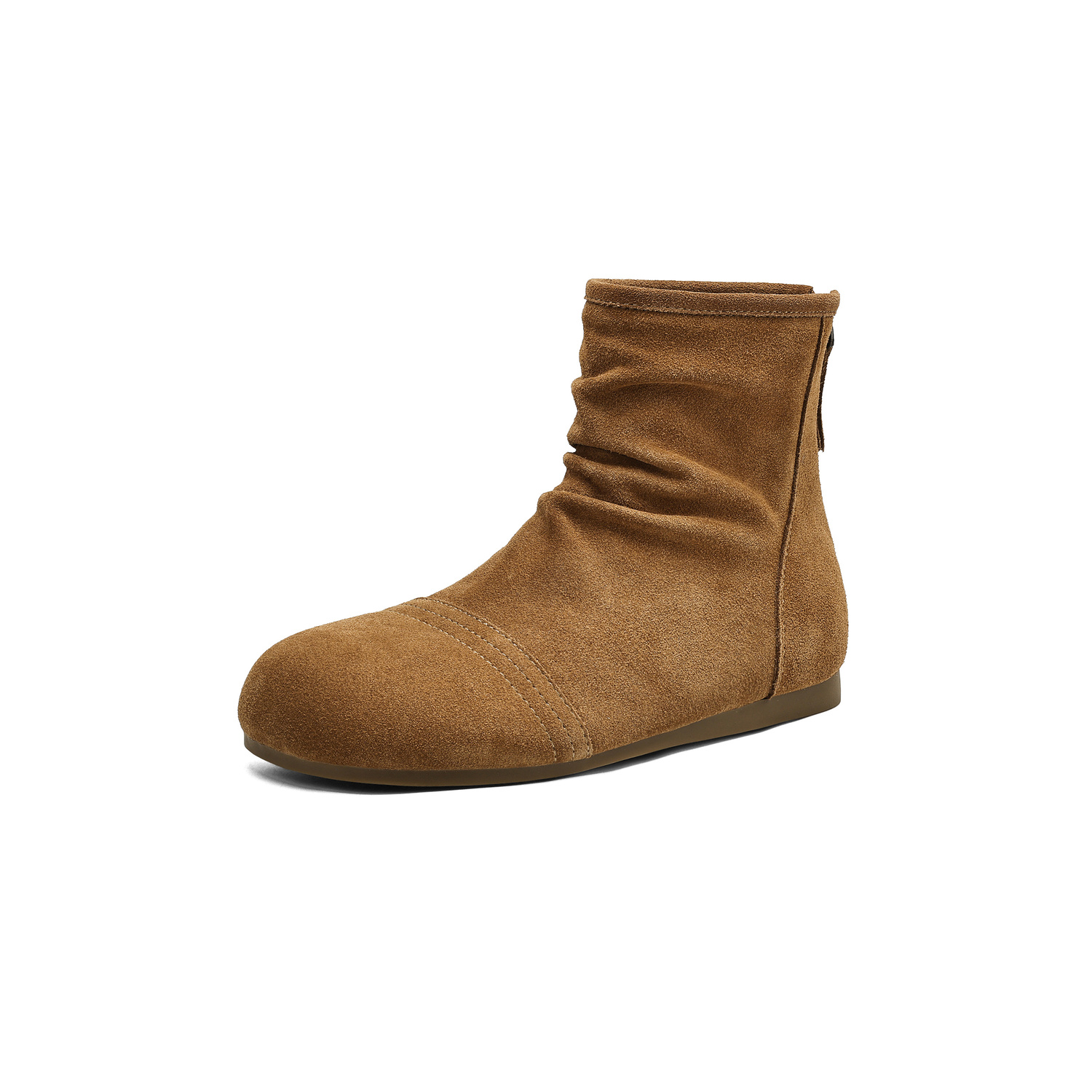 DAPHNE Женские замшевые ботинки на шнуровке, цвет Camel (Fleece-Lined)