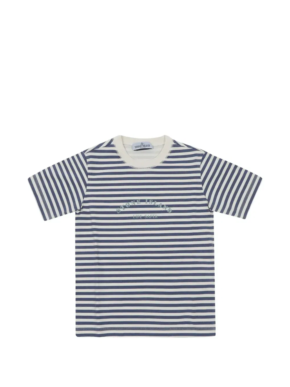 Футболка в полоску с логотипом Stone Island Junior, синий