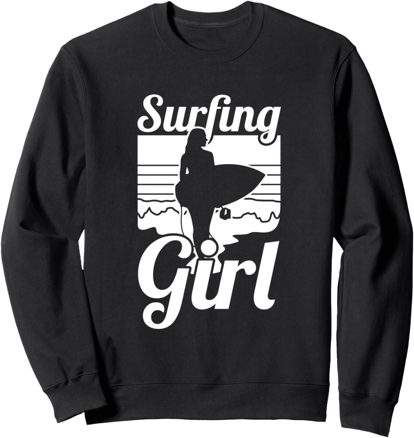 

Забавная толстовка для девушки-серфингистки, демонстрирующая пляжный стиль жизни Girls' Surf Instructor T-Shirt, черный