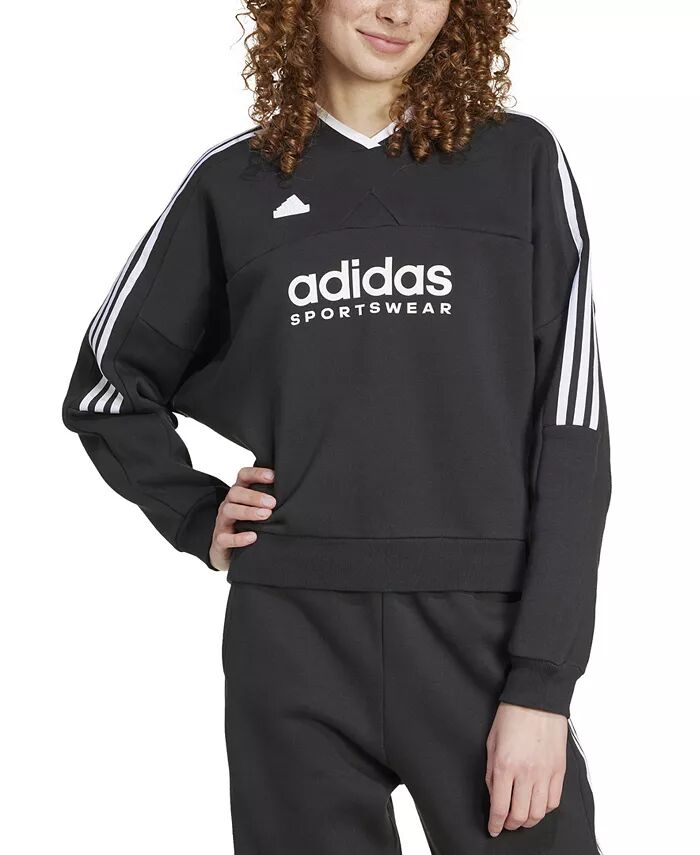 

Женская флисовая толстовка Tiro Cut с тремя полосками adidas, черный
