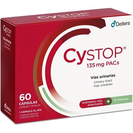 

Таблетки Deiters Cystop Red Blueberry для лечения цистита с D-маннозой, 60 капсул