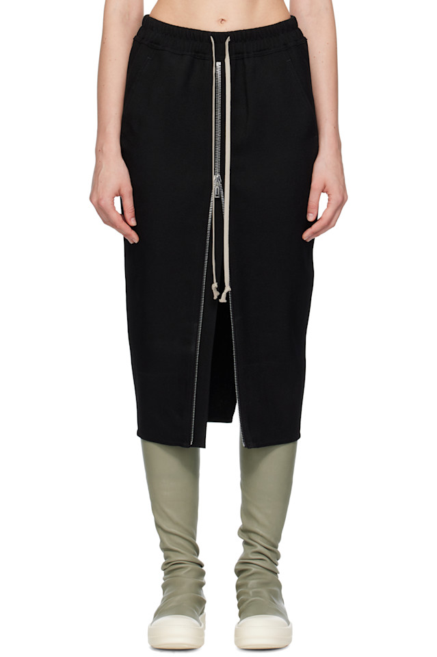 

Конкордианс плиссированная юбка миди с молнией Rick Owens, черный