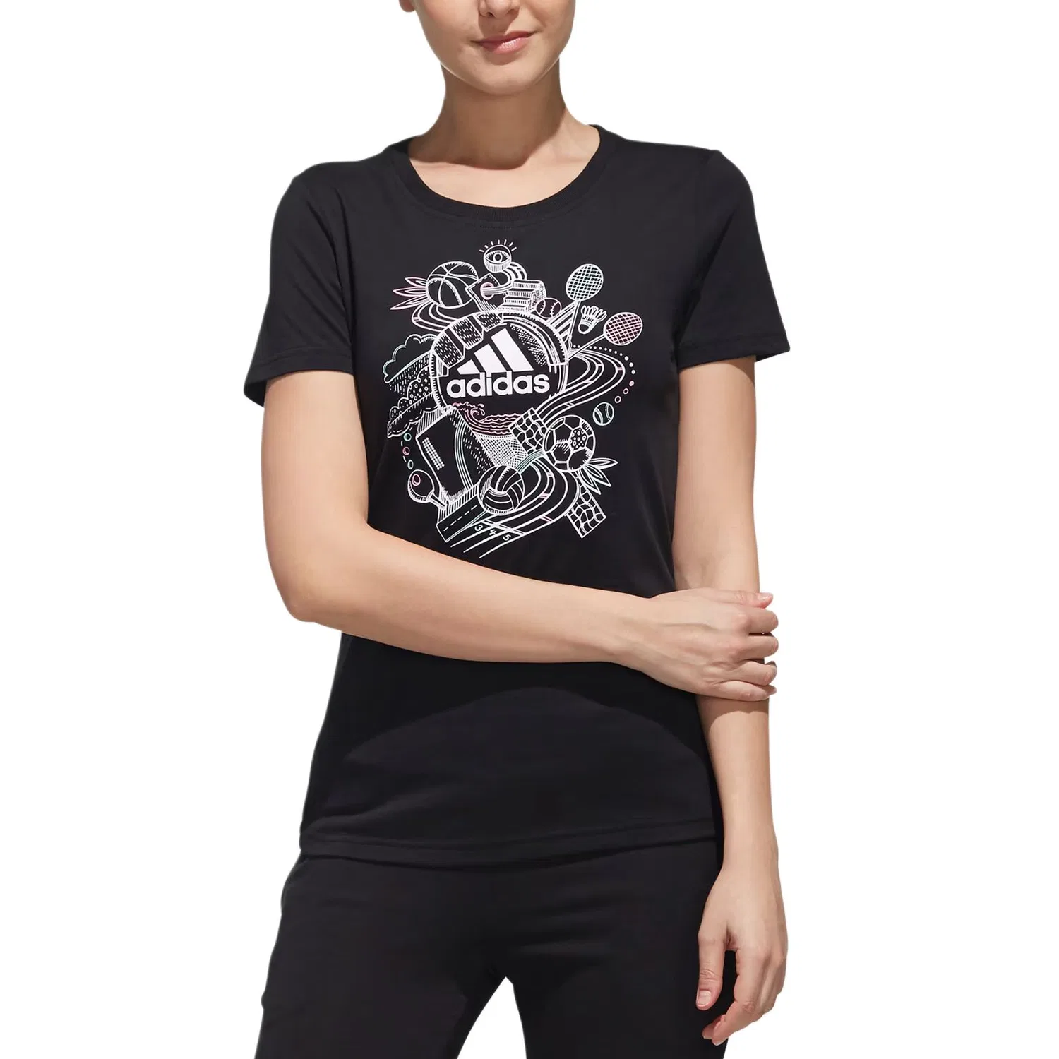 Футболка Adidas Sportlife Women's Black — фото 4