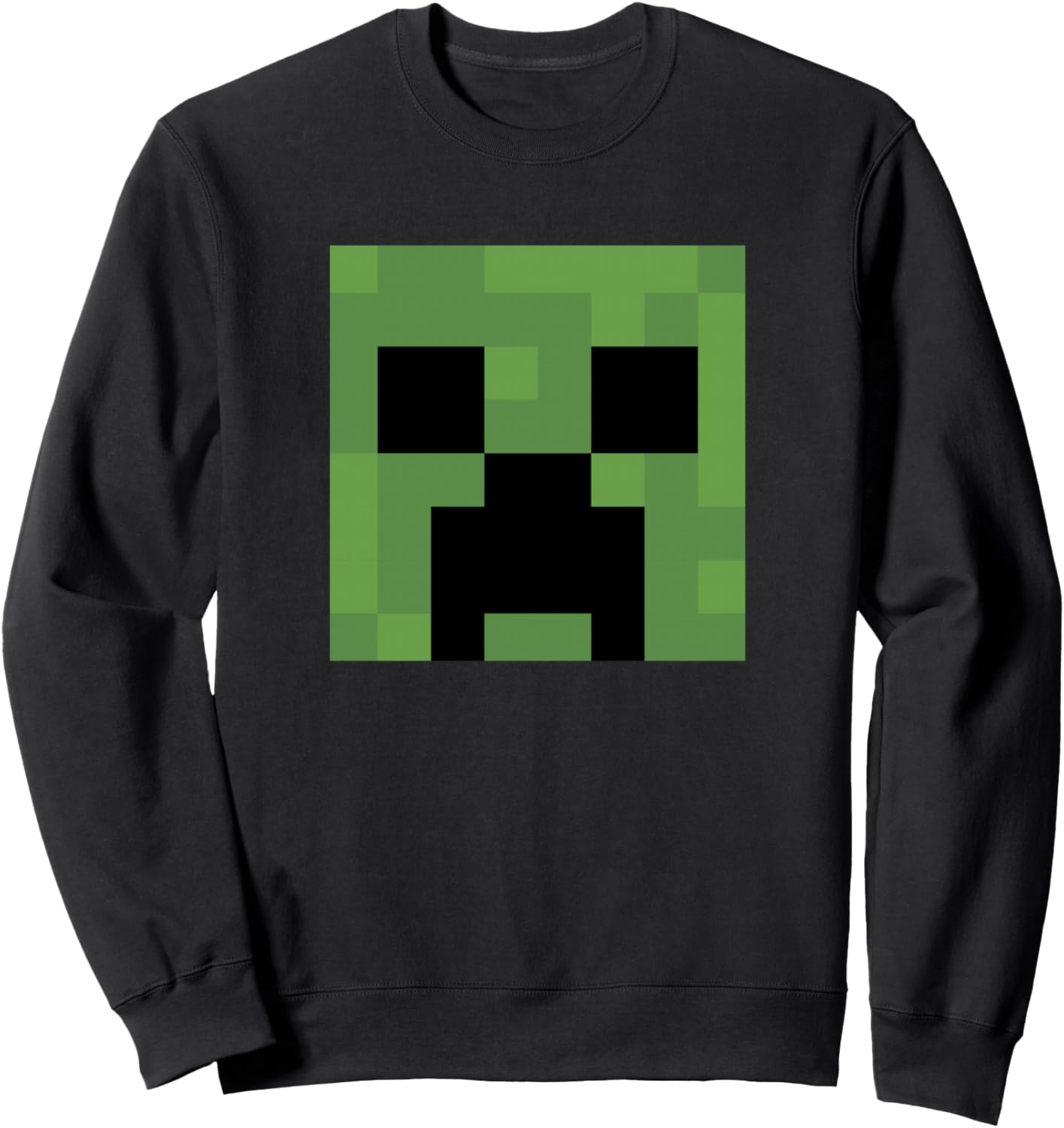 

Толстовка с изображением крипера из Minecraft и большим лицом, черный