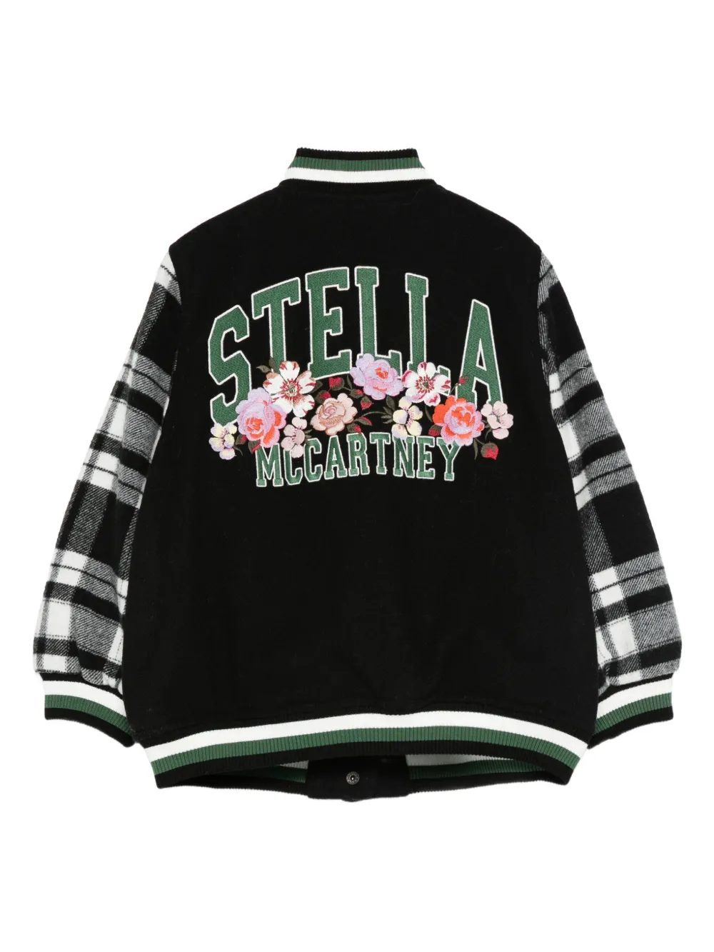 Куртка-бомбер с вышитыми розами Stella McCartney Kids, черный — фото 2