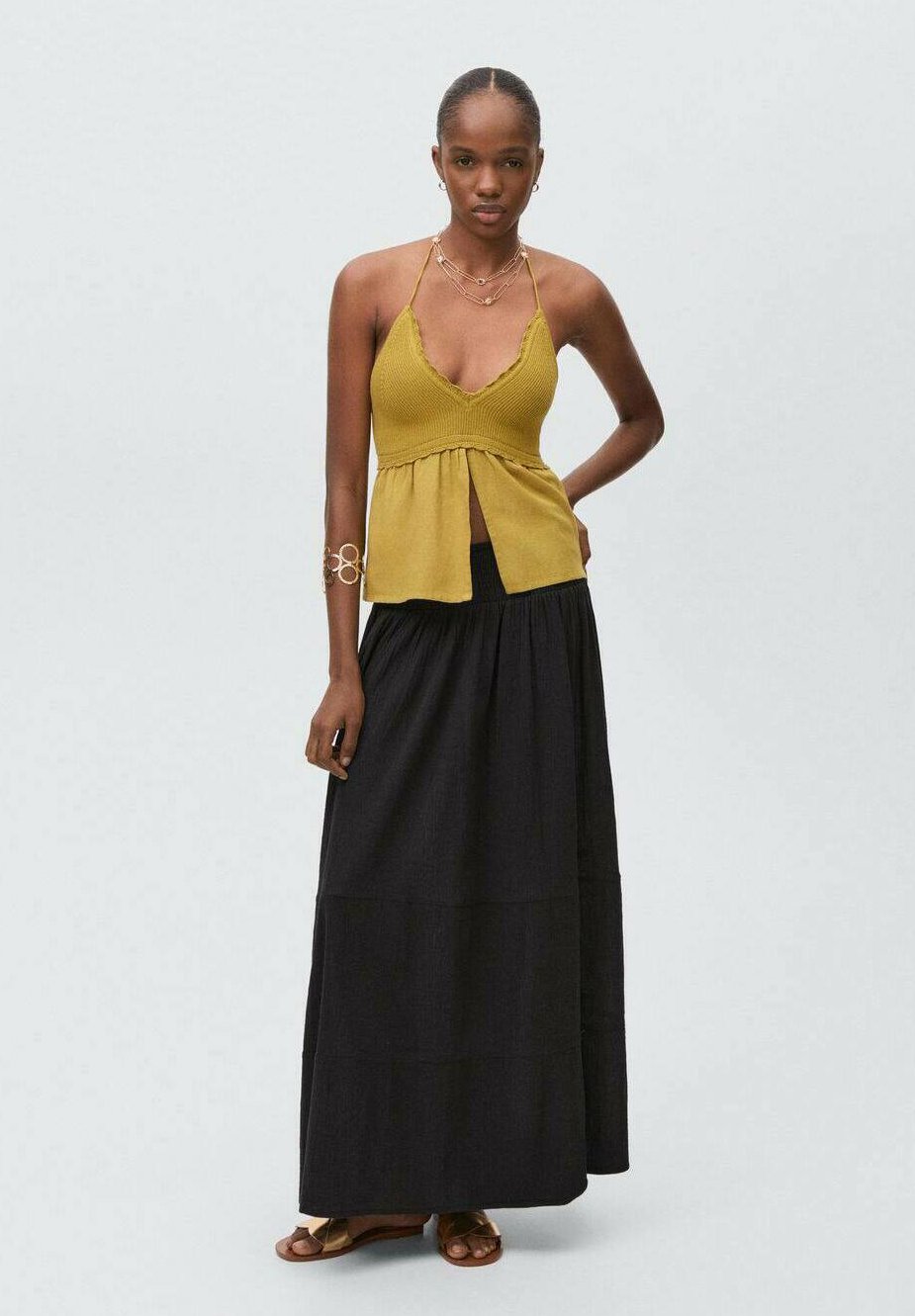 

Длинная юбка CAMPER Mango Kids, черный