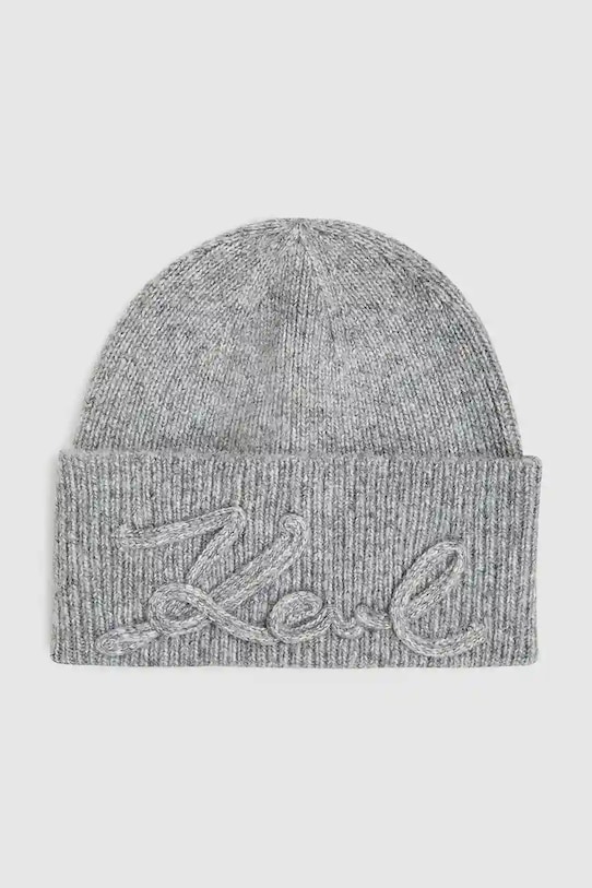 

Шапка из смеси шерсти K/SIGNATURE Karl Lagerfeld, серый