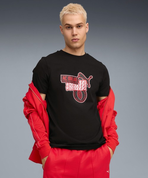 

Мужская футболка с коротким рукавом PUMA AC Milan FTBLCULTURE, черный/красный