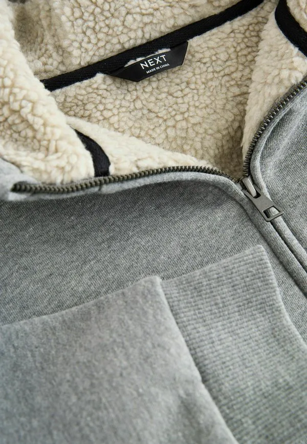 Худи из искусственной кожи стандартного кроя Next, Grey — фото 2