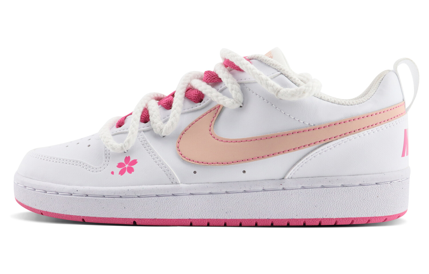 

Кроссовки Nike Court Borough Skateboard Shoes Women's Low-Top White Pink, Розовый, Кроссовки Nike Court Borough Skateboard Shoes Women's Low-Top White Pink