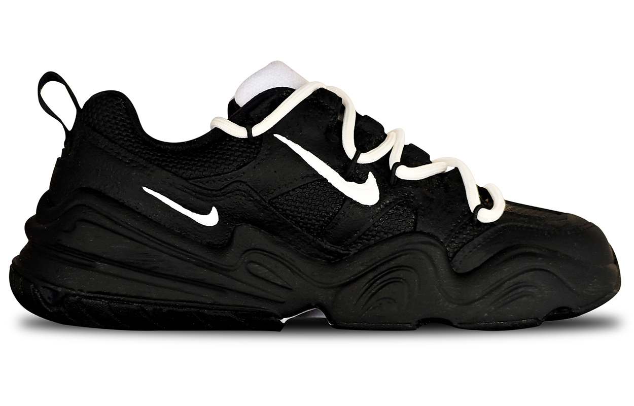 Nike Tech Hera Износостойкие и легкие низкие повседневные кроссовки унисекс черного цвета — фото 3