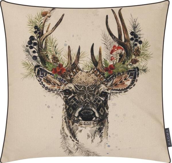 

Наволочка Magma-Heimtex Hirschkopf Xmas, 45x1x45 см, бежевый