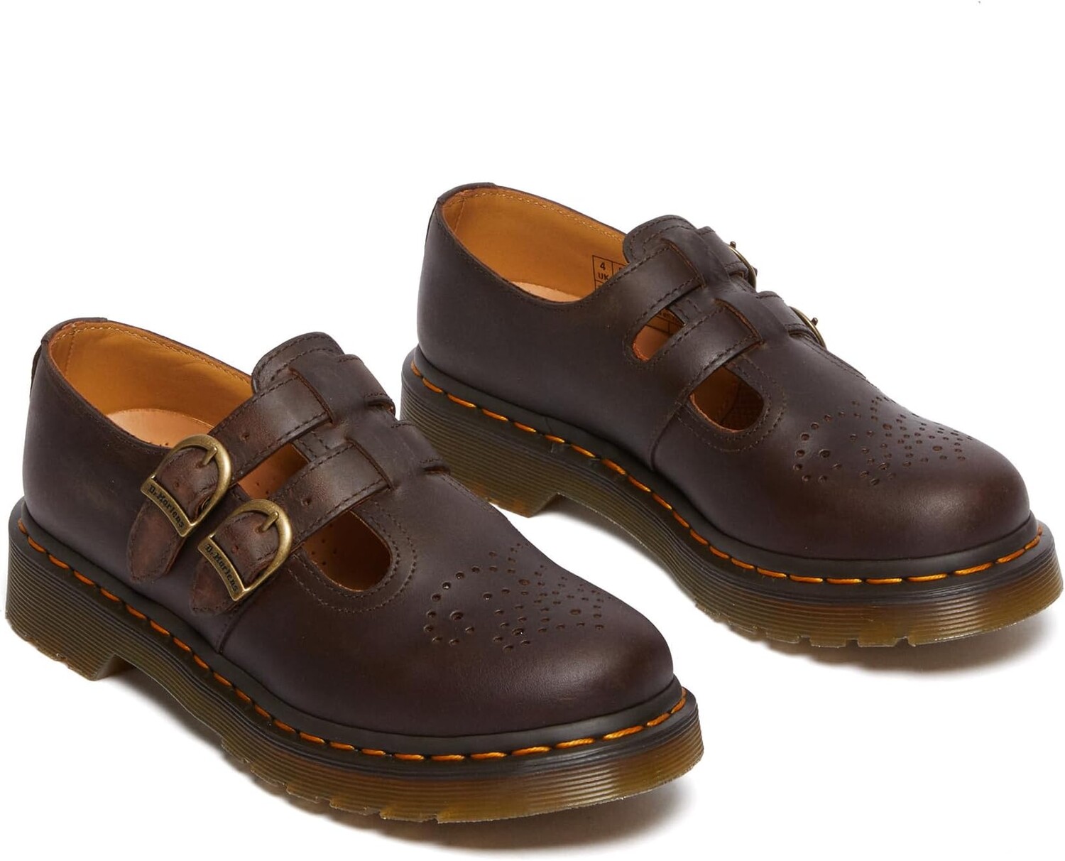 Лоферы Dr. Martens 8065 Mary Jane, кожаные, с ремешками, Dark Brown