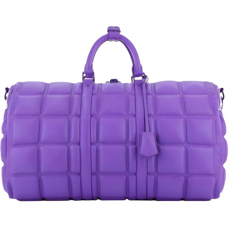 

LOUIS VUITTON Кожаная дорожная сумка Keepall мужская фиолетовая