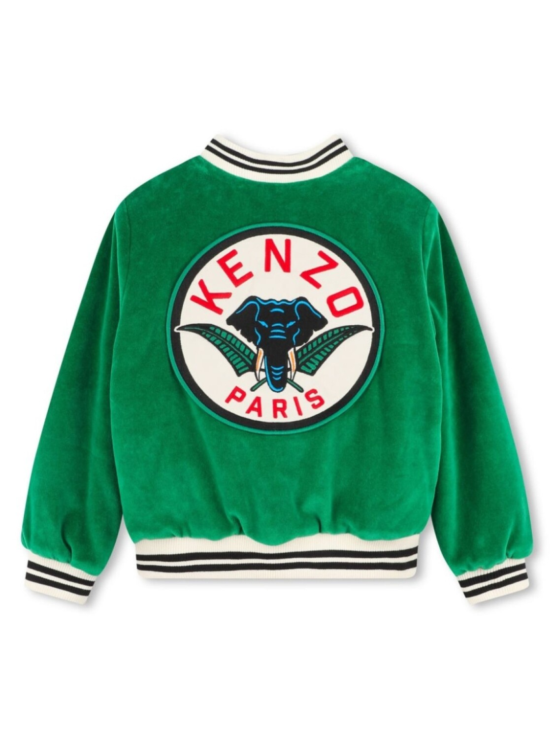 Kenzo Kids бомбер с нашивкой-логотипом, зеленый — фото 2