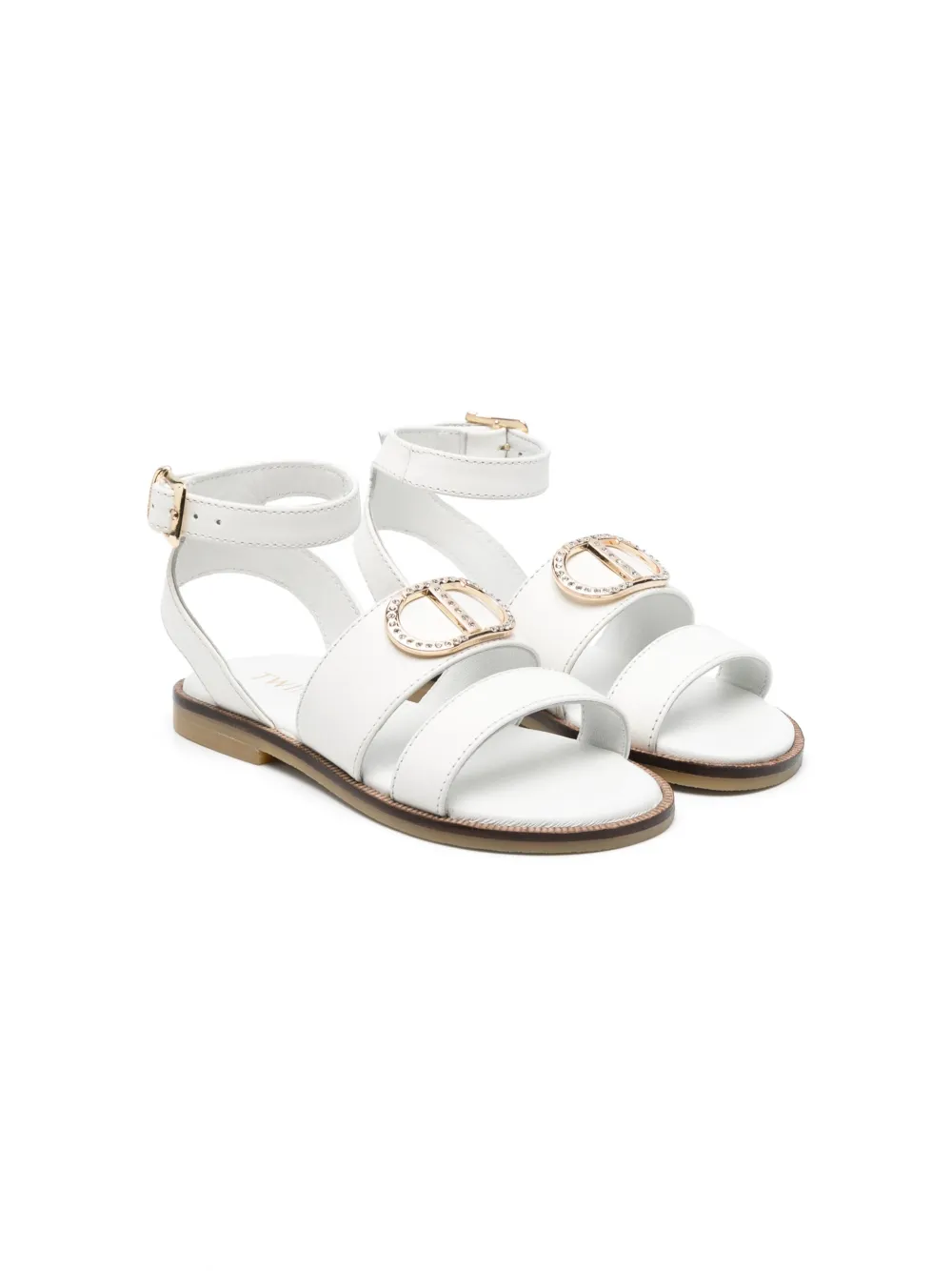 

Сандалии с ремешками Twinset Kids, белый