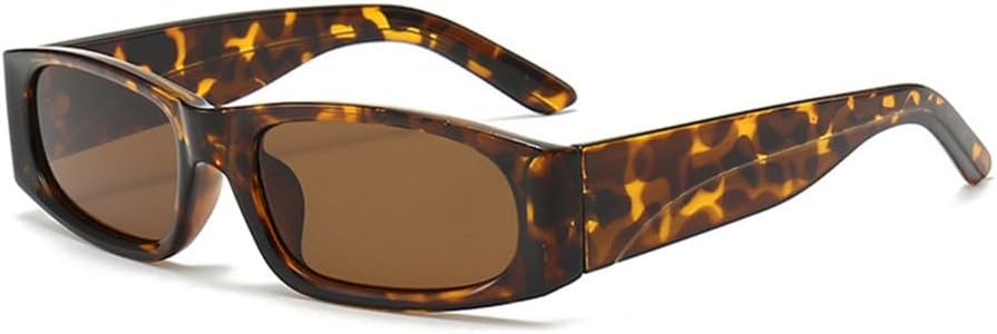 

Солнцезащитные очки в стиле ретро, ​​маленькие прямоугольные, 2027 год, для женщин, модные, с ярким леопардовым принтом, солнцезащитные очки UV400 для мужчин MTZJH, Leopard Tea