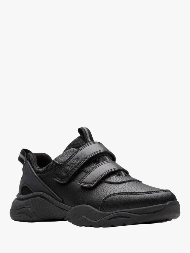 Детские кроссовки Feather Shine с контрастными вставками Clarks, Black Leather — фото 4