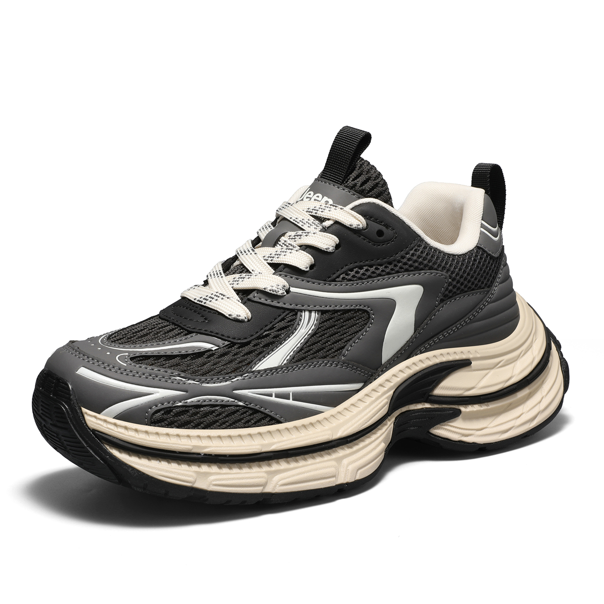 

Кроссовки мужские низкие Chunky Star Shadow с амортизацией, износостойкие и легкие Jeep, черный