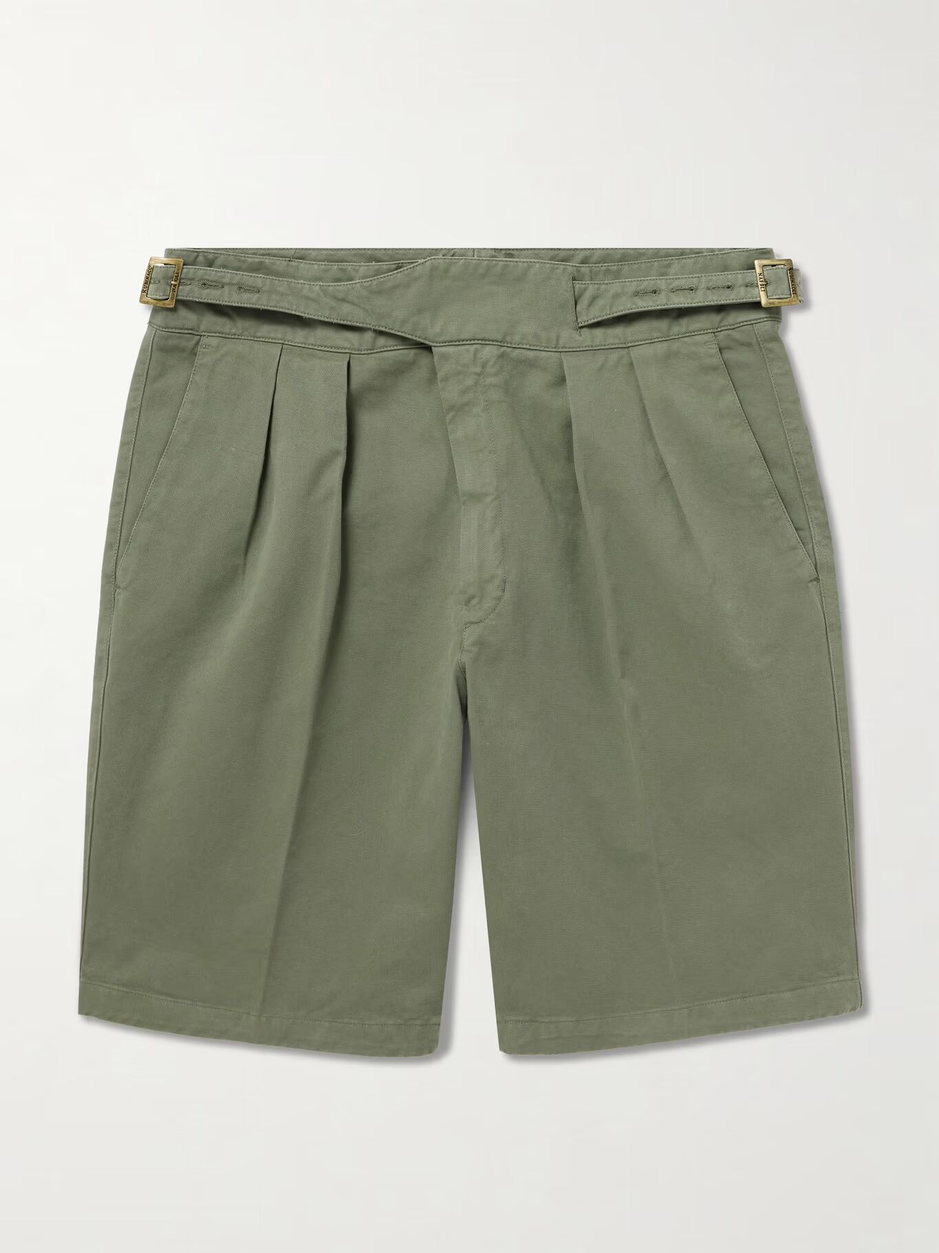 

Прямые плиссированные хлопковые шорты Manny RUBINACCI, зеленый