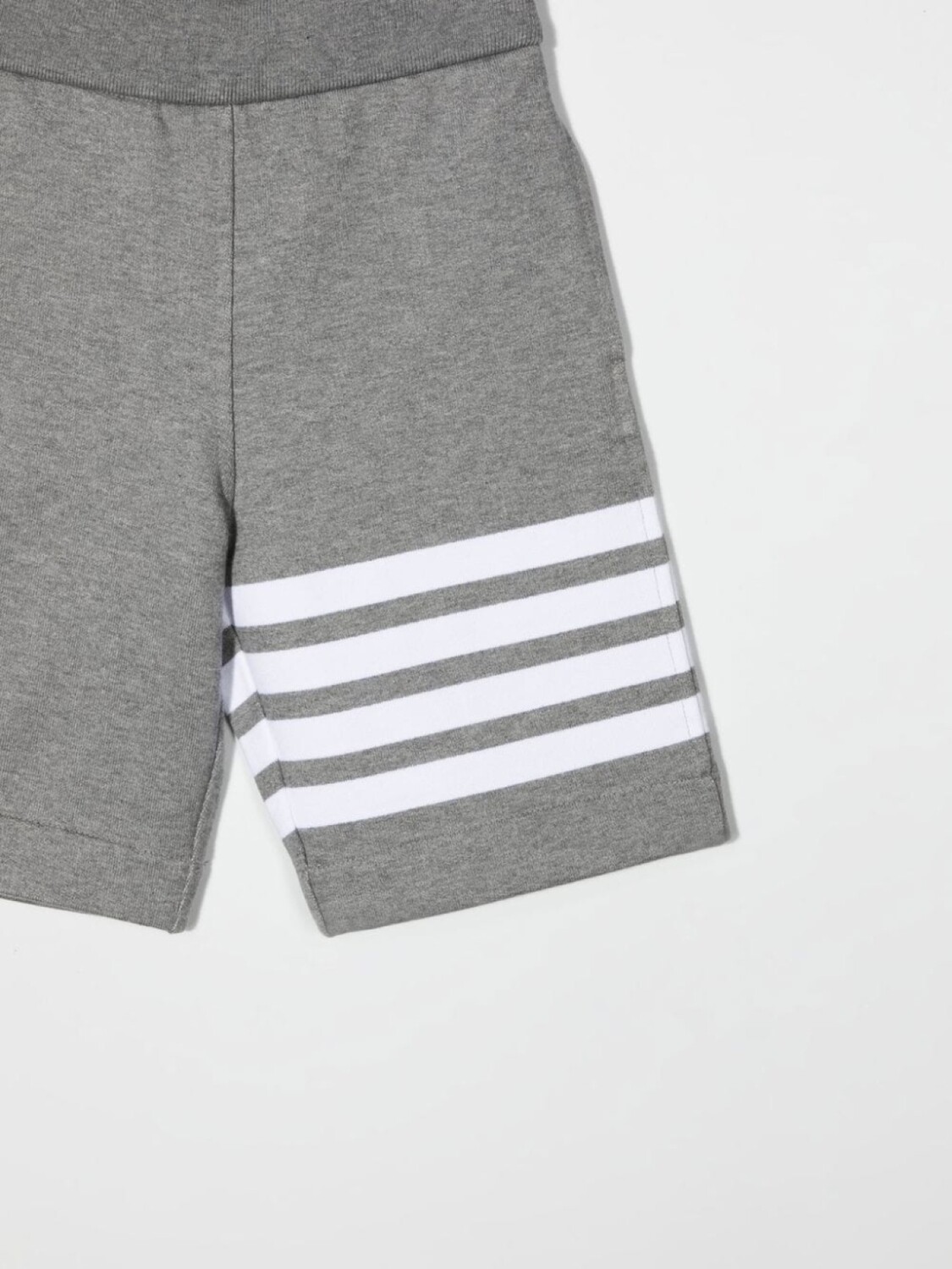 Thom Browne Kids спортивные шорты из джерси с полосками 4-Bar, серый — фото 3